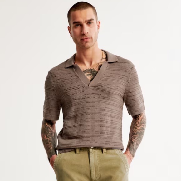 Abercrombie & Fitch Other - Abercrombie & Fitch Exaggerated Johnny Collar Sweater Polo